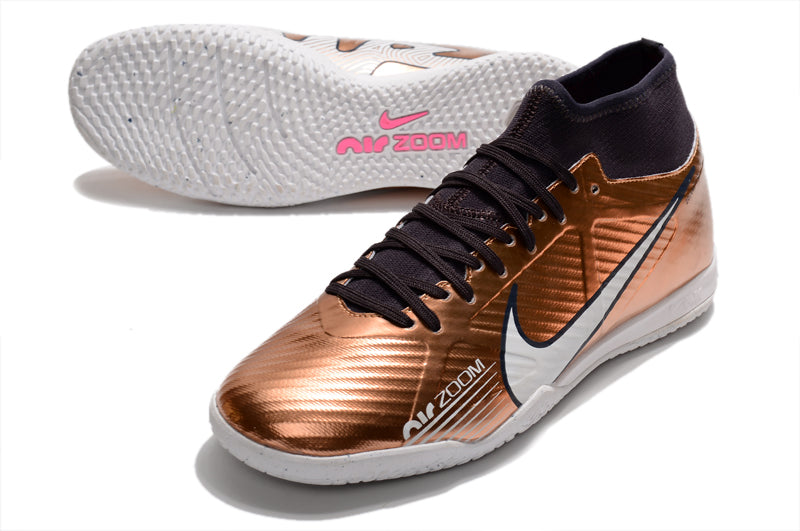 Chuteira Futsal Nike Air Zoom Superfly 9 TF - Bronze - Cano Alto