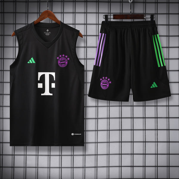 Kit Treino Bayern Munchen 23/24 Adidas - Preto