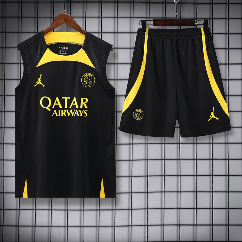 Kit Treino PSG 23/24 Nike - Preto com Amarelo