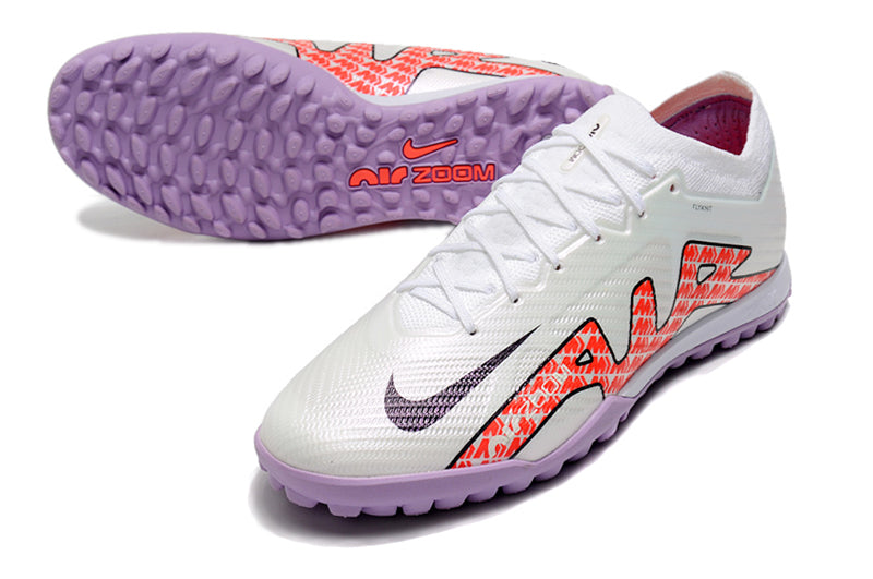 Chuteira Society Nike Air Zoom TF Branco/Roxo - Low