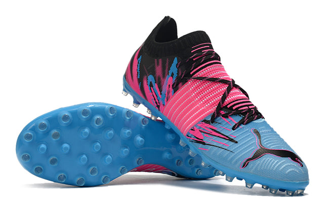 Chuteira Society Puma Future Z FG Blue/Pink - Low