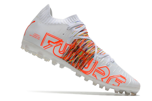 Chuteira Society Puma Future Z FG White/Orange - Low