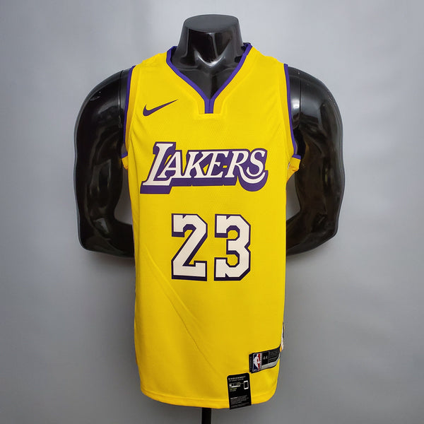 Camisa NBA Lakers #23 James V-neck City Yellow - 23/24