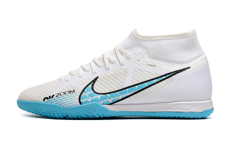 Chuteira Futsal Nike Air Zoom Superfly 9 TF - Branco/Azul - Cano Alto