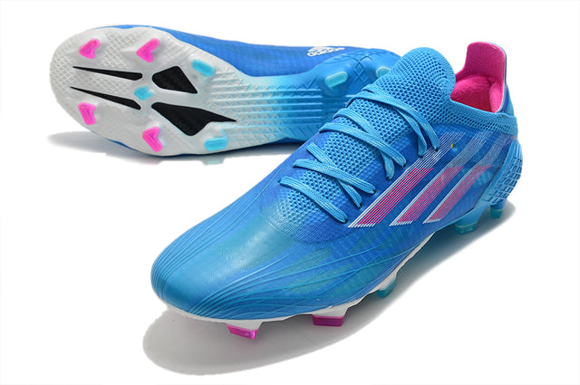 Chuteira Campo Adidas X SpeedFlow FG Azul/Rosa