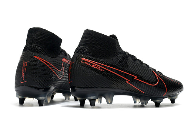 Chuteira Campo Nike Mercurial Superfly 7 Elite SG-PRO Anti Clog Black/Red - Cano Alto