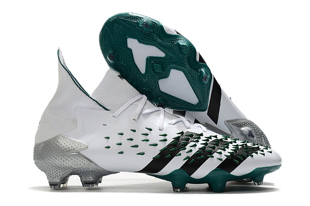 Chuteira Campo Adidas Predator Freak .1 FG White and Green - Cano Alto