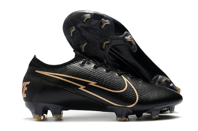 Chuteira Campo Nike Mercurial Vapor 13 Elite FG Black/Gold - Low