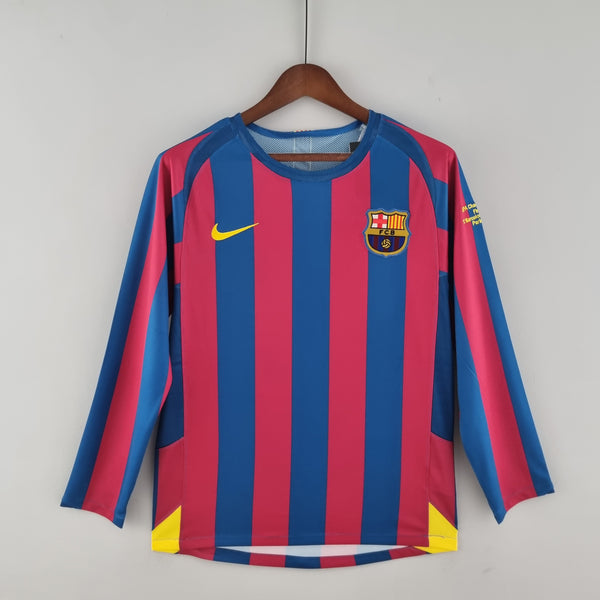 Camisa Manga Longa Barcelona 05/06 Nike - Grená