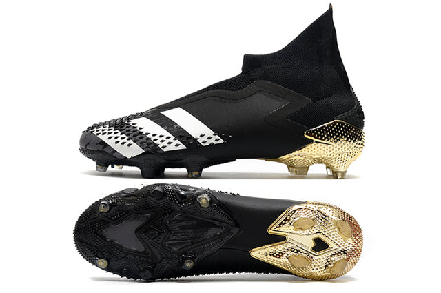 Chuteira Campo Adidas Predator Mutator FG + Black/Gold - Cano Alto