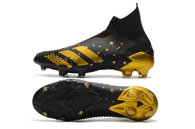 Chuteira Campo Adidas Predator Mutator + FG Black/Gold - Cano Alto