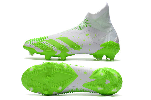 Chuteira Campo Adidas Predator Mutator + FG White/Green - Cano Alto