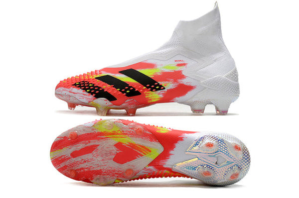 Chuteira Campo Adidas Predator Mutator + FG White/Red - Cano Alto