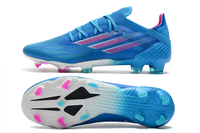 Chuteira Campo Adidas X SpeedFlow FG Azul/Rosa