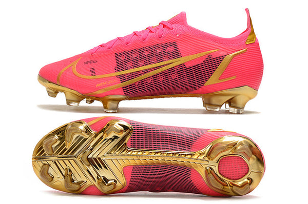 Chuteira Campo Nike Mercurial Vapor 14 Elite FG Rosa/Gold - Low