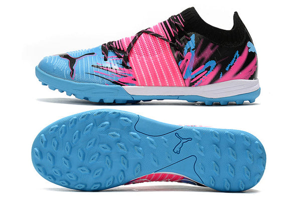 Chuteira Society Puma Future Z TF Blue/Pink - Low