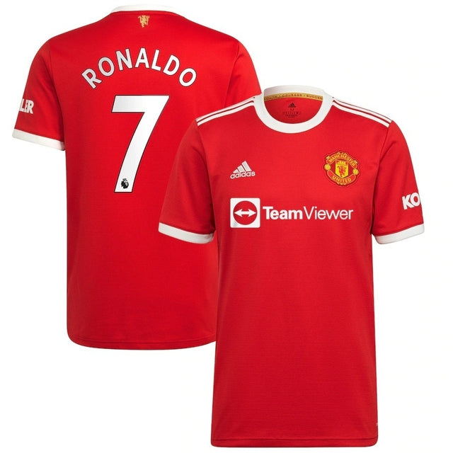 Camisa Manchester United I 21/22 Adidas - Vermelho - Ronaldo