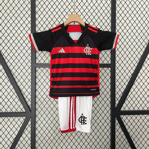 Kit Infantil Flamengo I 24/25 - Adidas - Vermelho e Preto