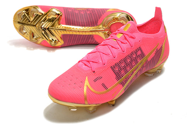 Chuteira Campo Nike Mercurial Vapor 14 Elite FG Rosa/Gold - Low