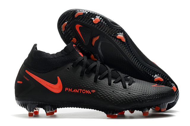 Chuteira Campo Nike Phantom GT Elite Dynamic Fit FG Black/Red - Cano Alto